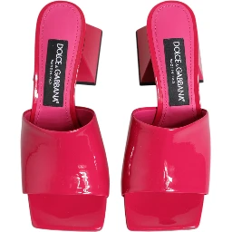 Pink Open Toe Block Heel Mules Sandals Shoes