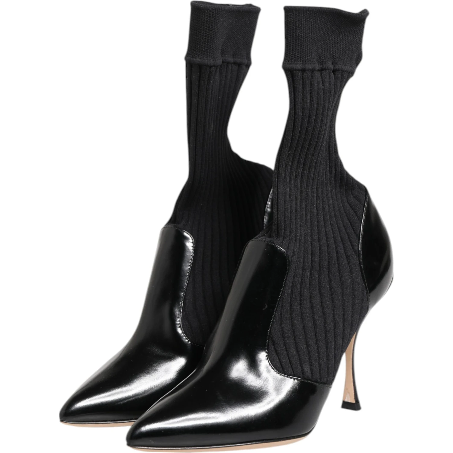 Black Stretch Stilettos Booties Socks Shoes