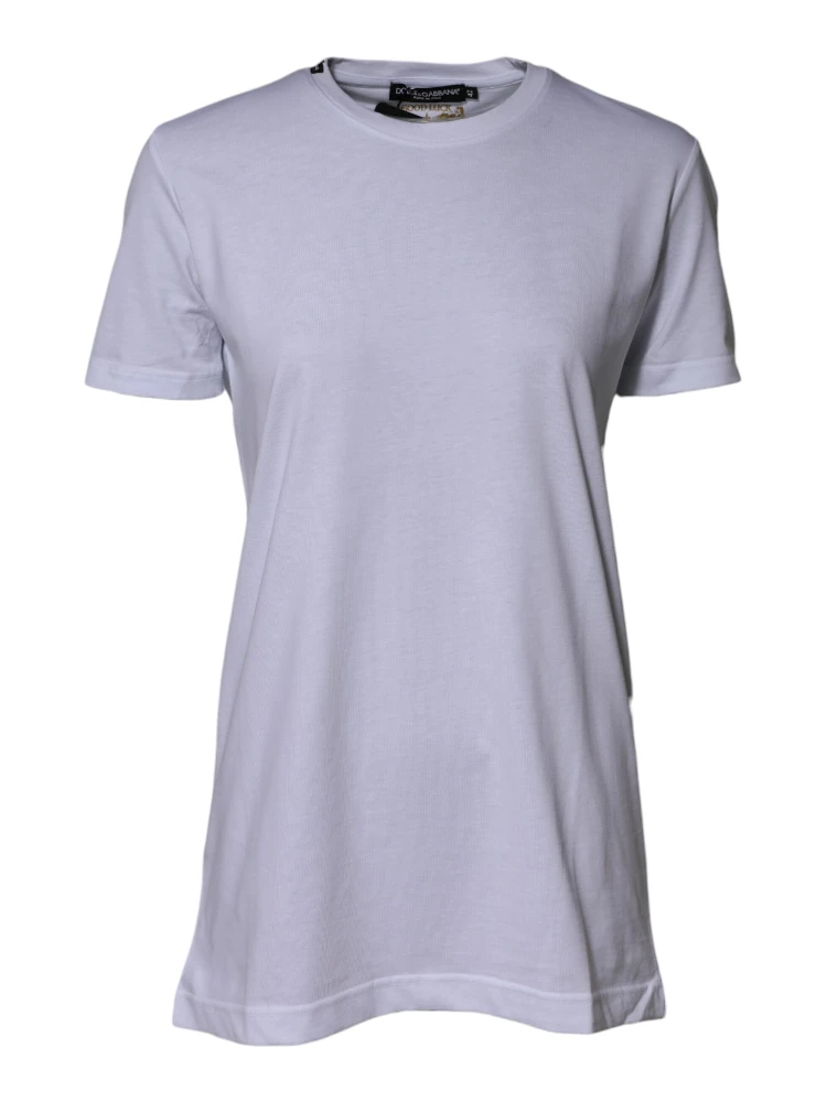 White Cotton Goodluck 2023 Crew Neck T-shirt