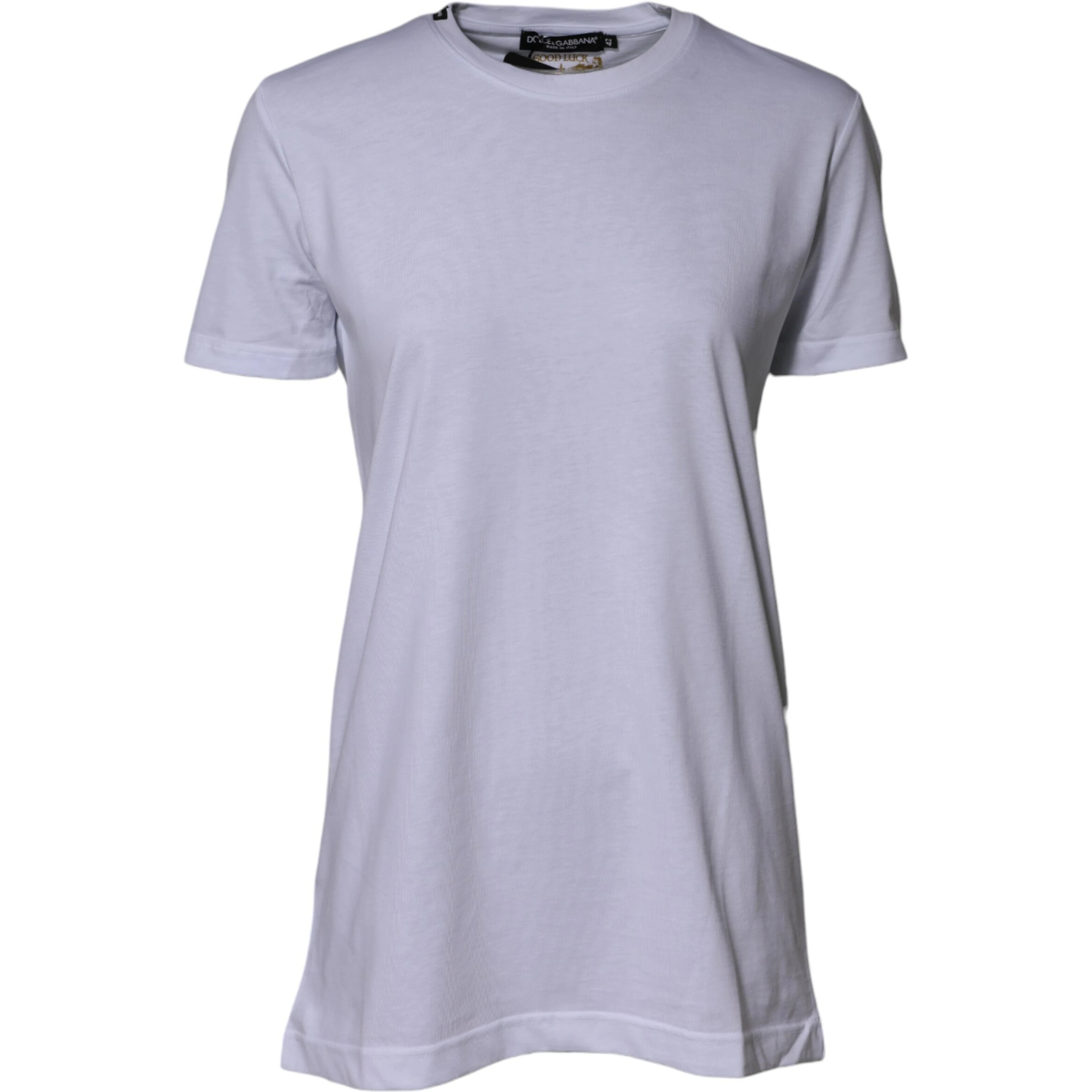 White Cotton Goodluck 2023 Crew Neck T-shirt