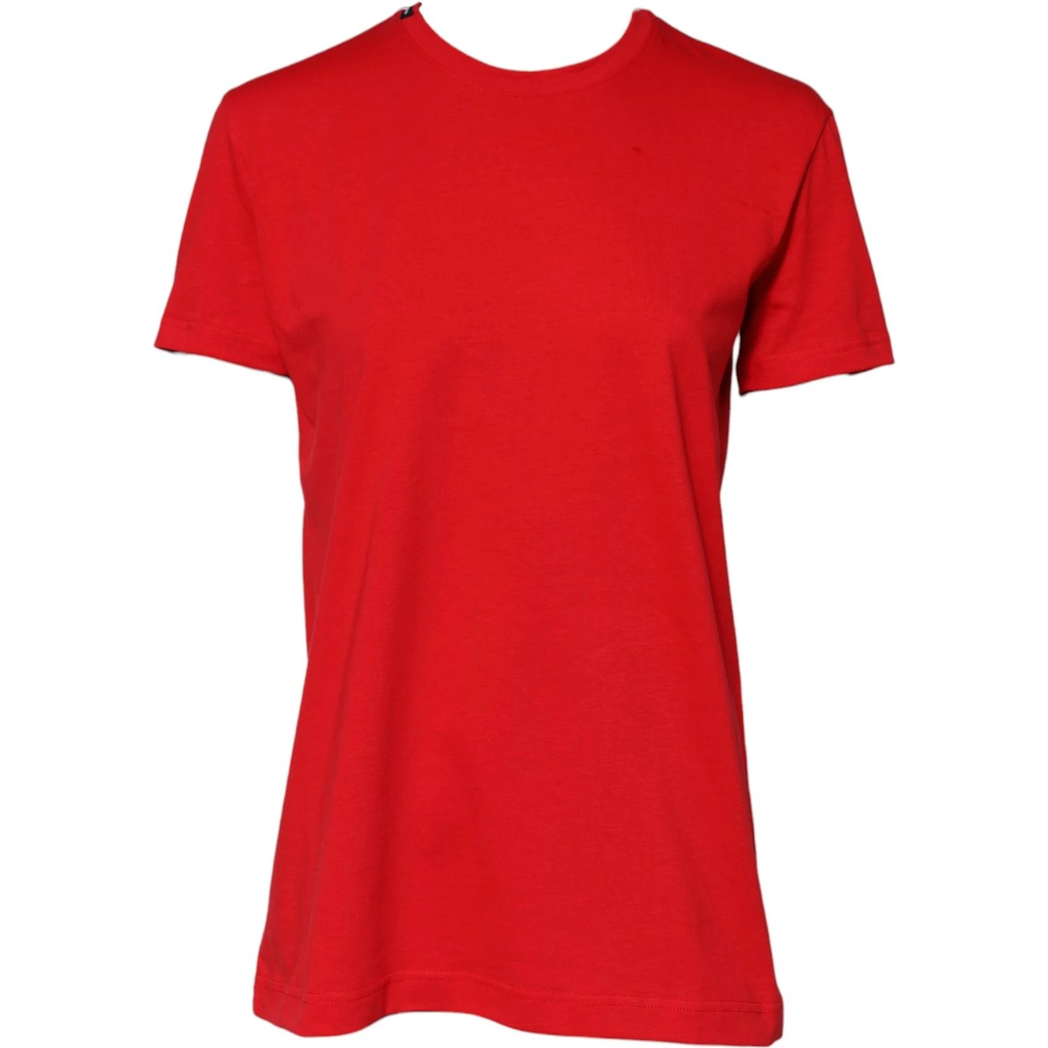 Red Crew Neck Short Sleeves Top T-shirt