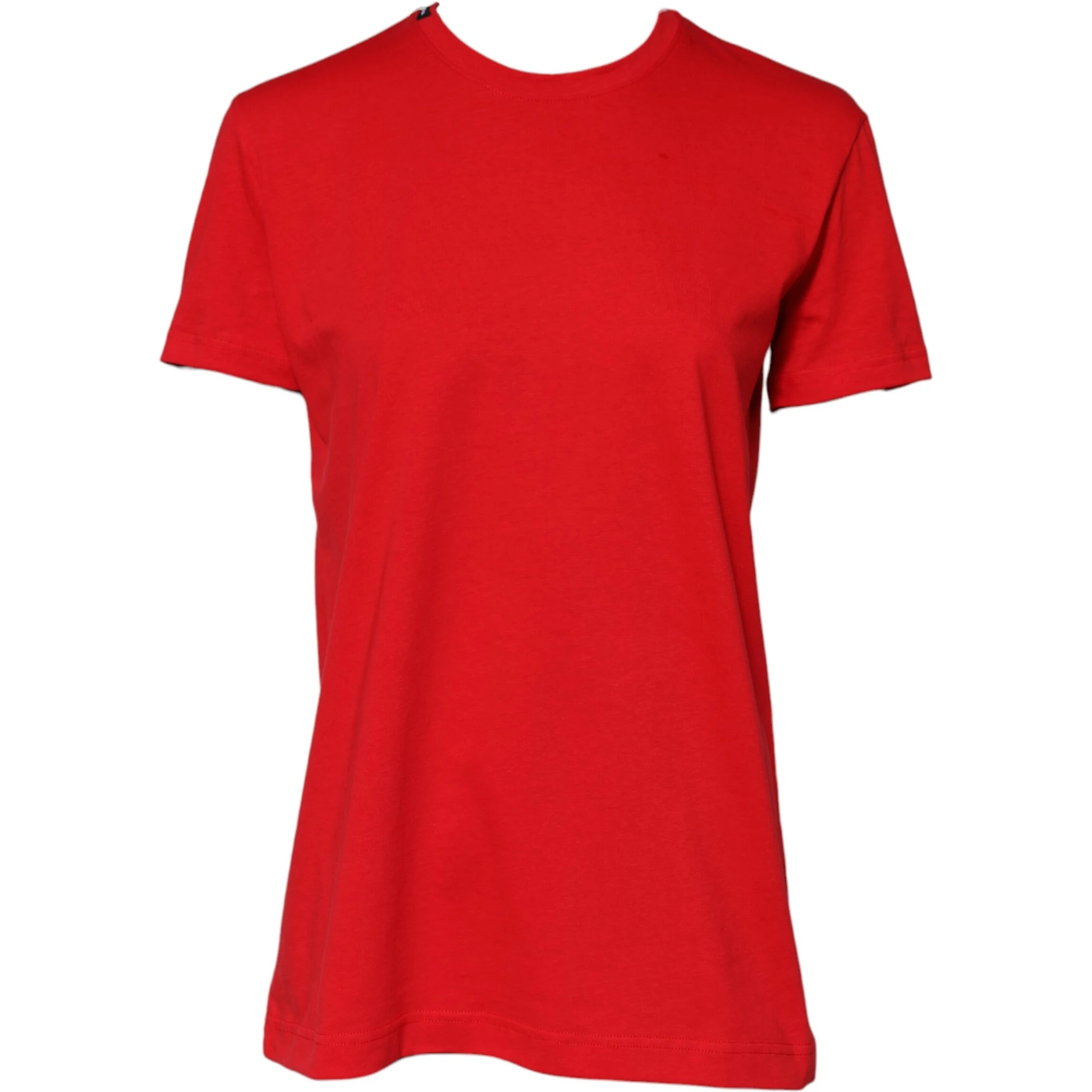 Red Cotton Crew Neck Short Sleeves T-shirt