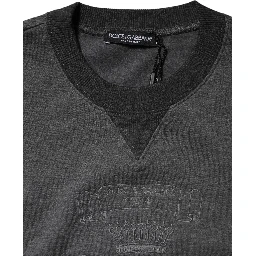 Gray DG Logo Embroidered Pullover Sweater