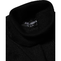 Black Cashmere Turtleneck Pullover Sweater