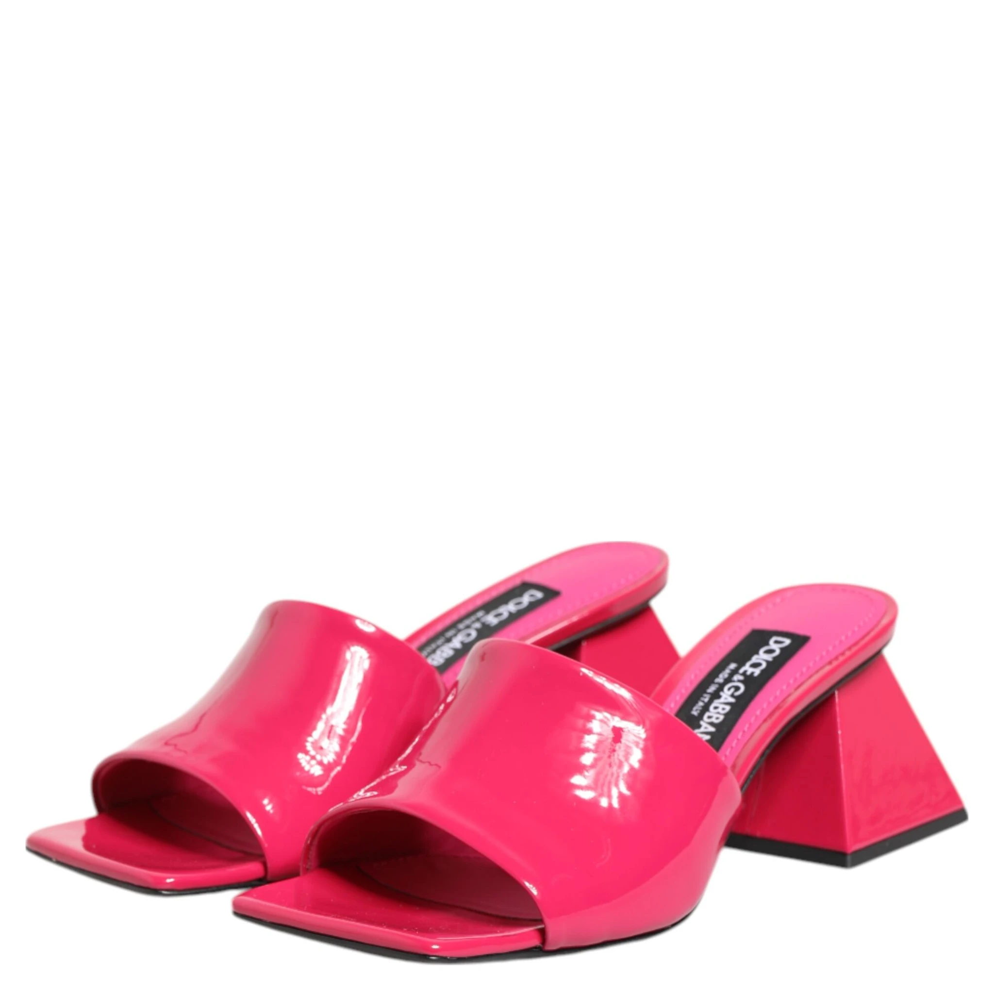 Pink Open Toe Block Heel Mules Sandals Shoes