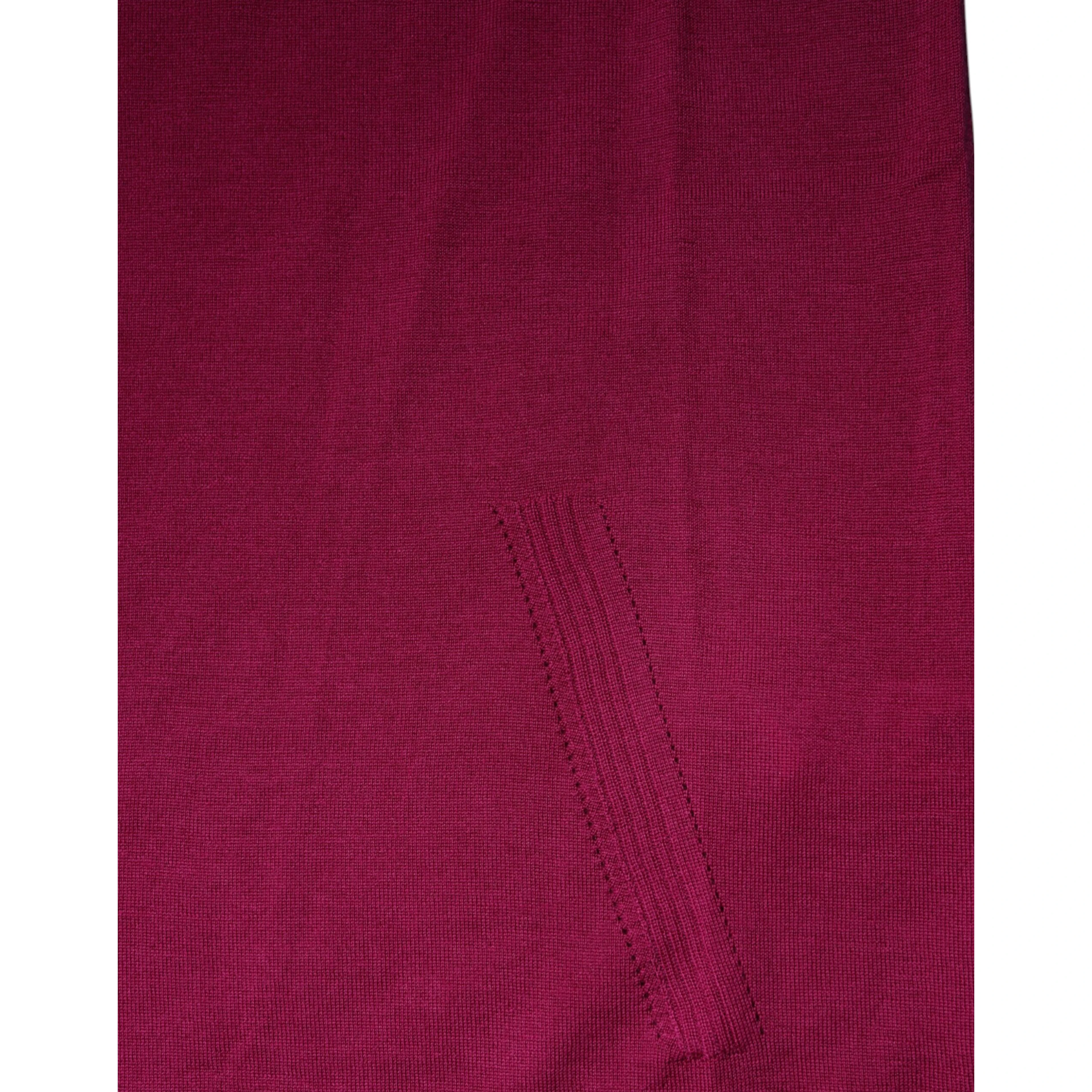 Fuchsia Wool Long Sleeves Turtleneck Sweater