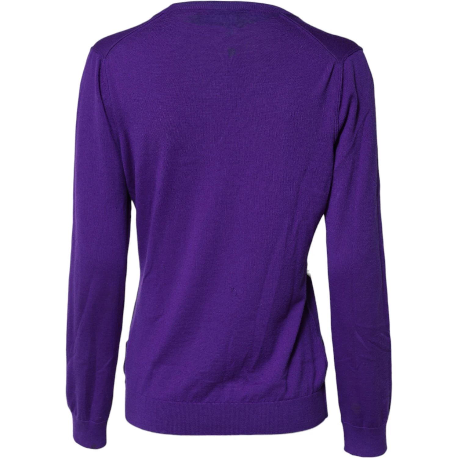 Purple Wool Knit V-neck Cardigan Sweater