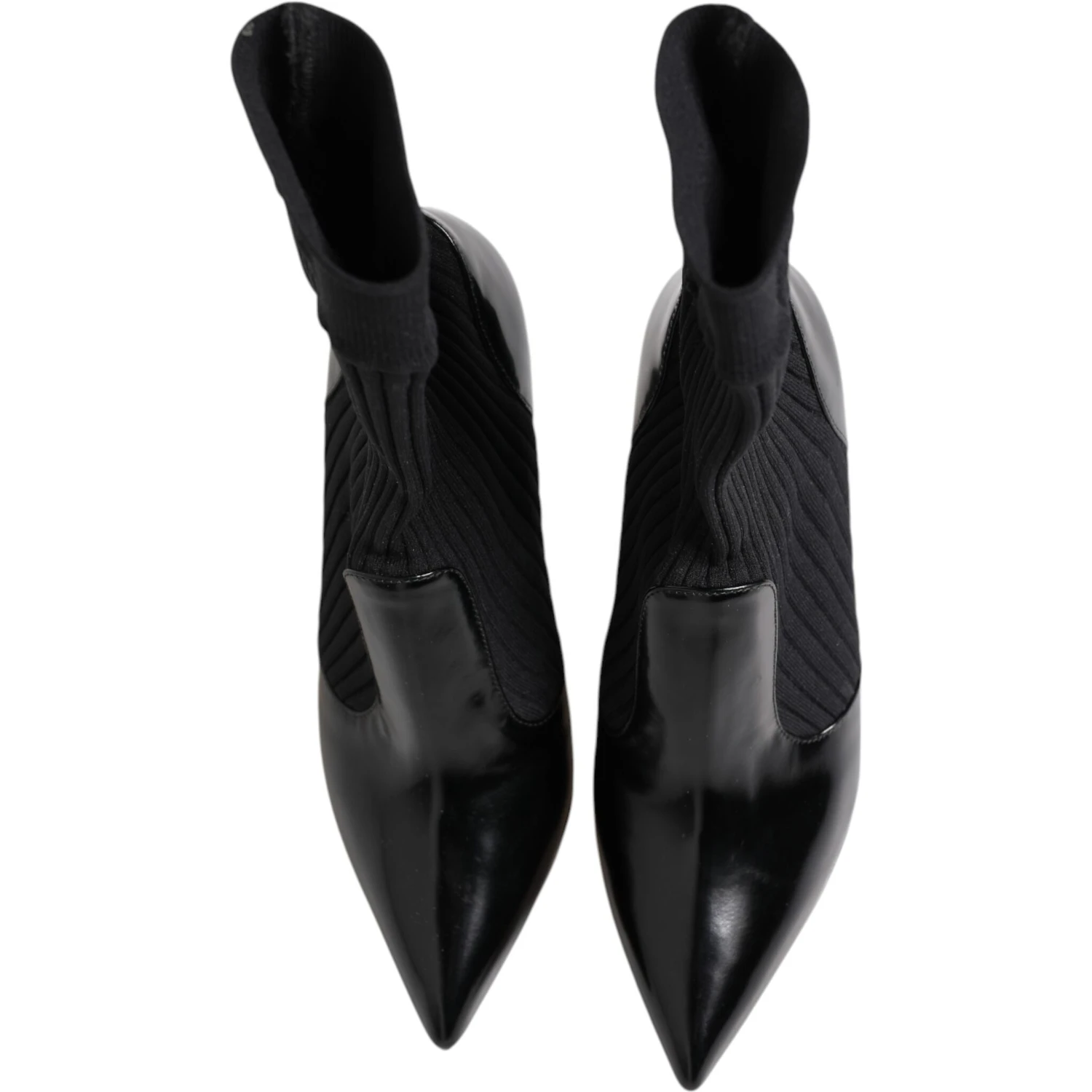 Black Stretch Stilettos Booties Socks Shoes