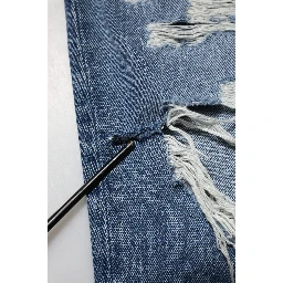 Blue Tattered High Waist Women Denim Jeans