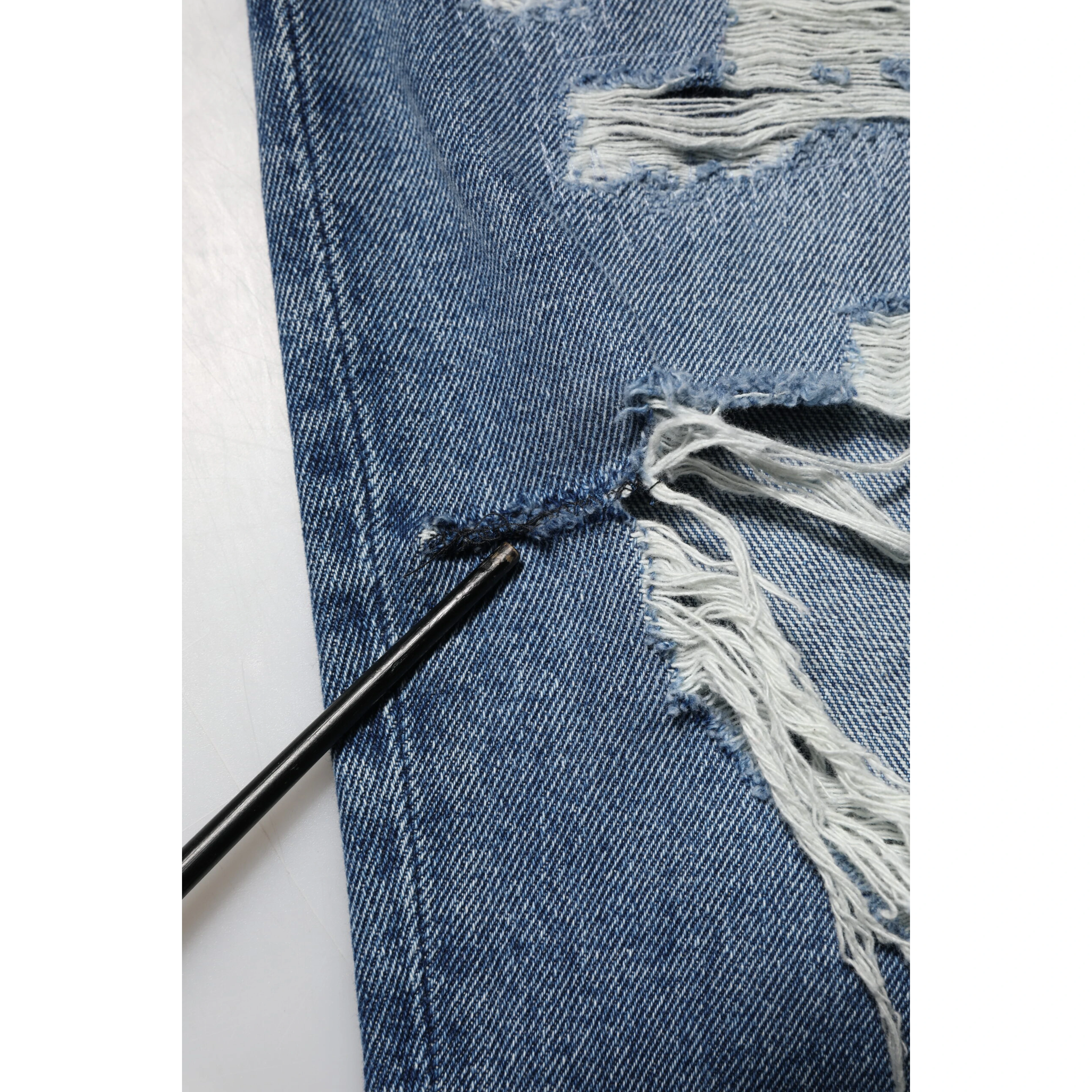 Blue Tattered High Waist Women Denim Jeans