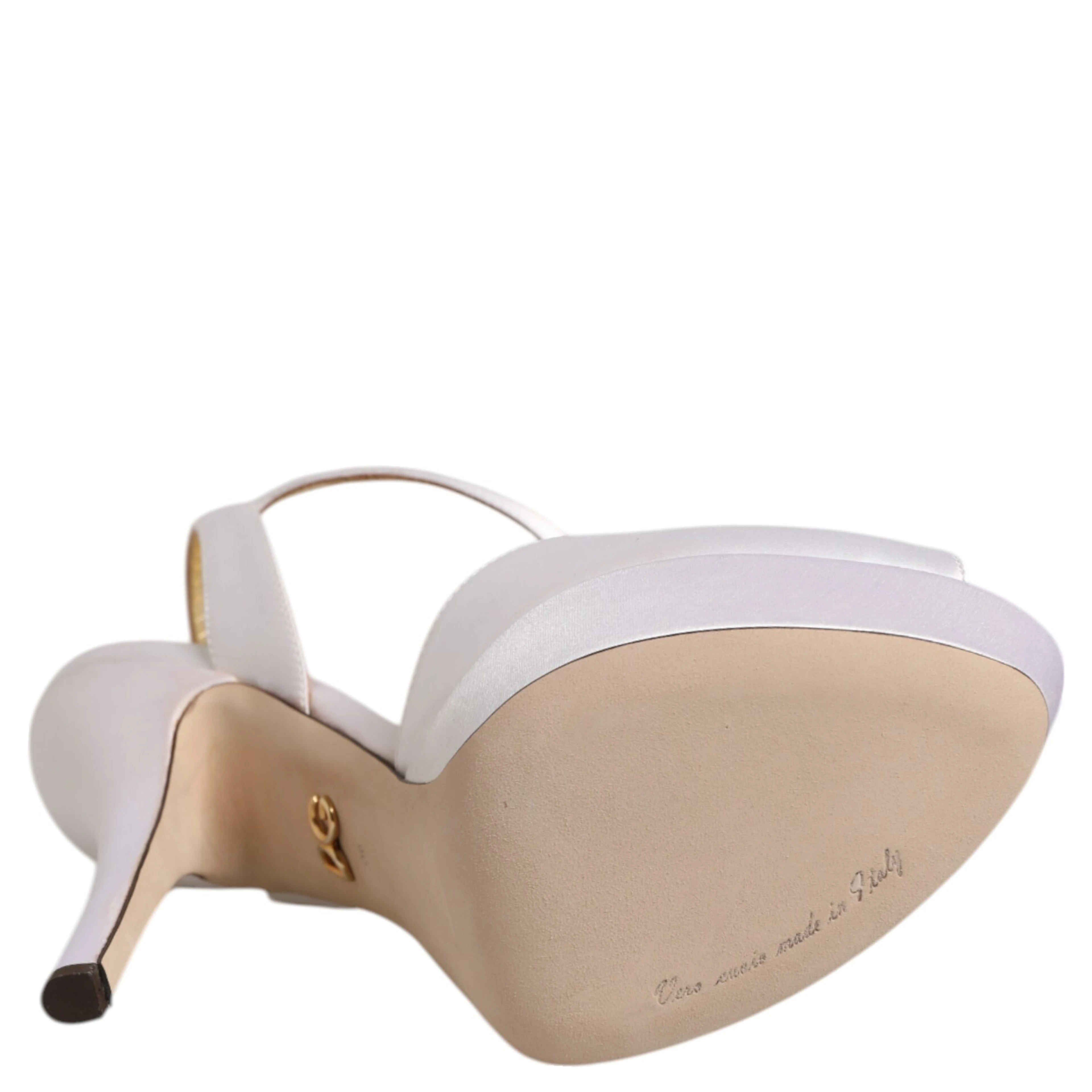 White Satin Platform Heels Sandals Shoes