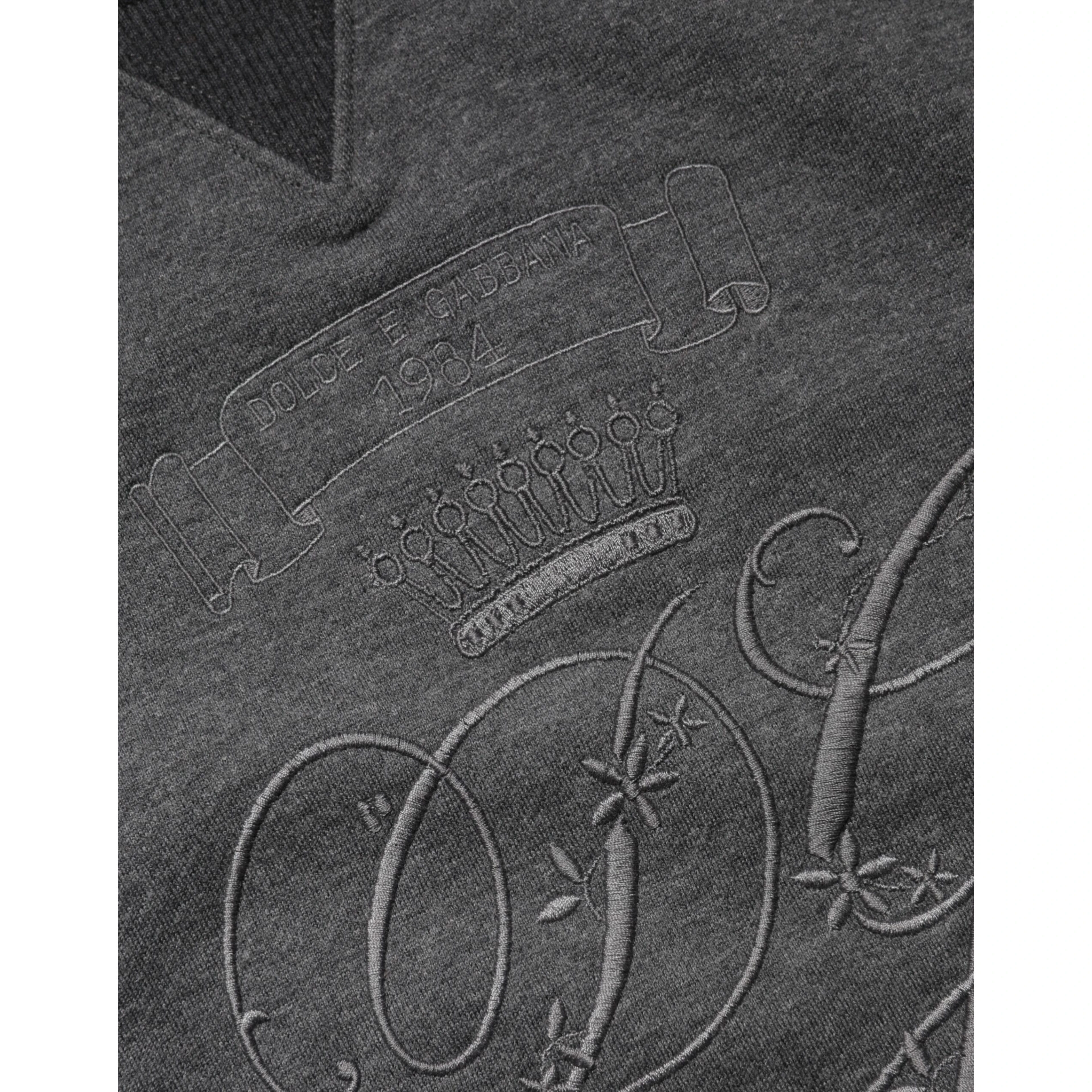 Gray DG Logo Embroidered Pullover Sweater