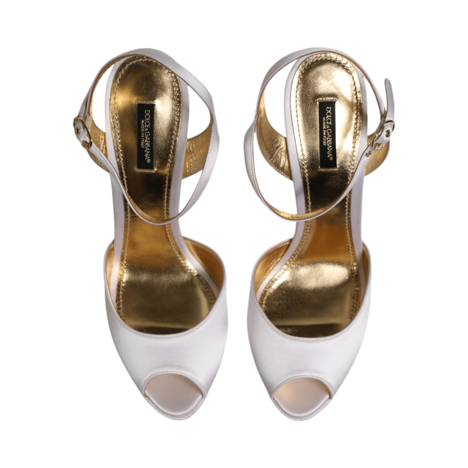 White Satin Platform Heels Sandals Shoes