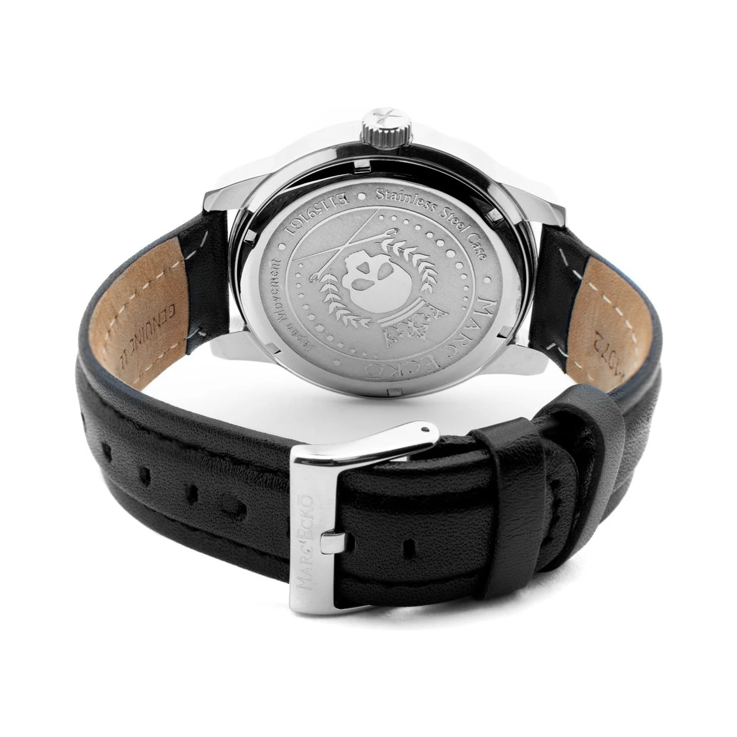 Black Leather Dress Watch