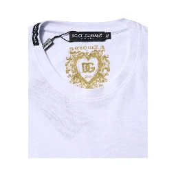 White Cotton Goodluck 2023 Crew Neck T-shirt