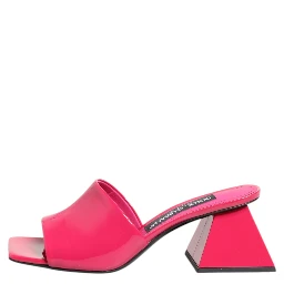 Pink Open Toe Block Heel Mules Sandals Shoes