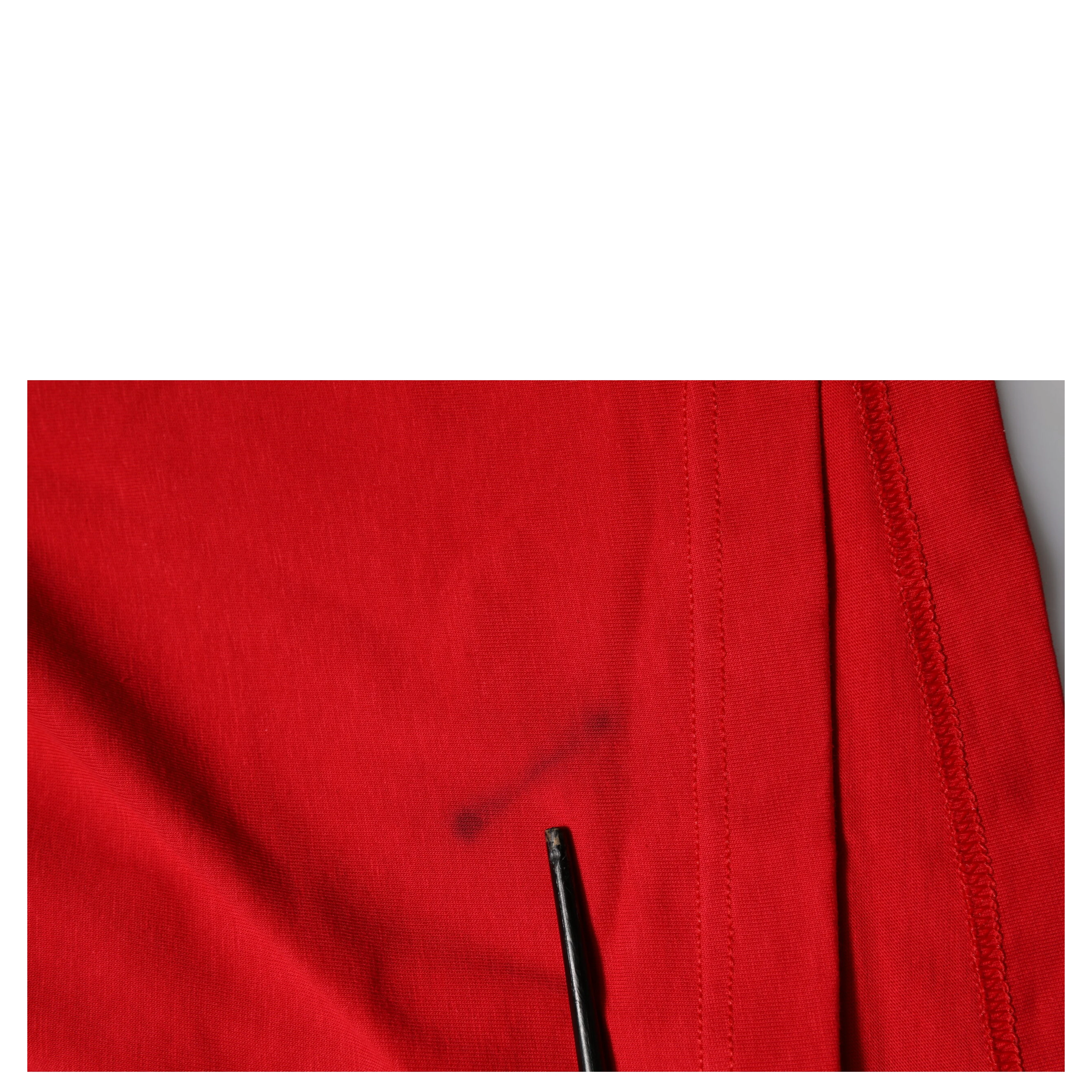Red Cotton Short Sleeves Crew Neck Top T-shirt