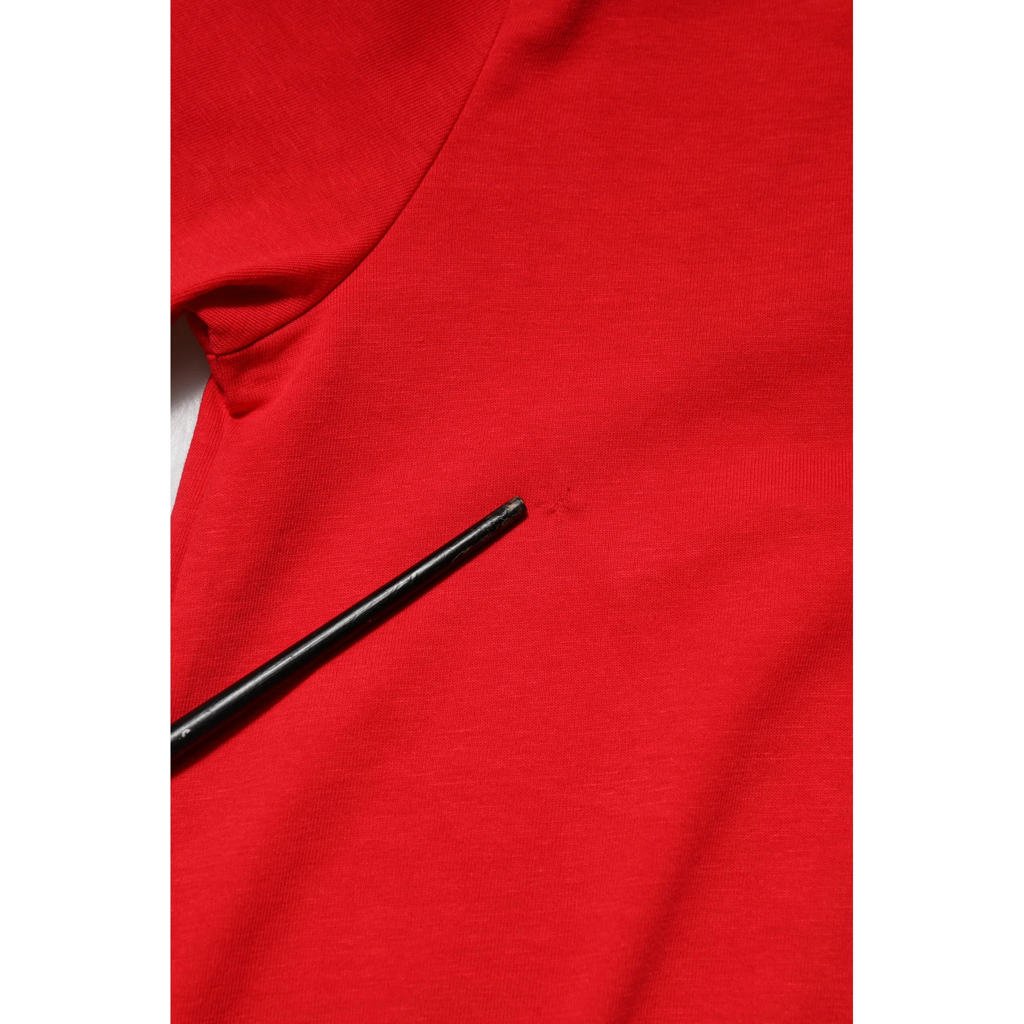 Red Plain Short Sleeves Crew Neck Top T-shirt