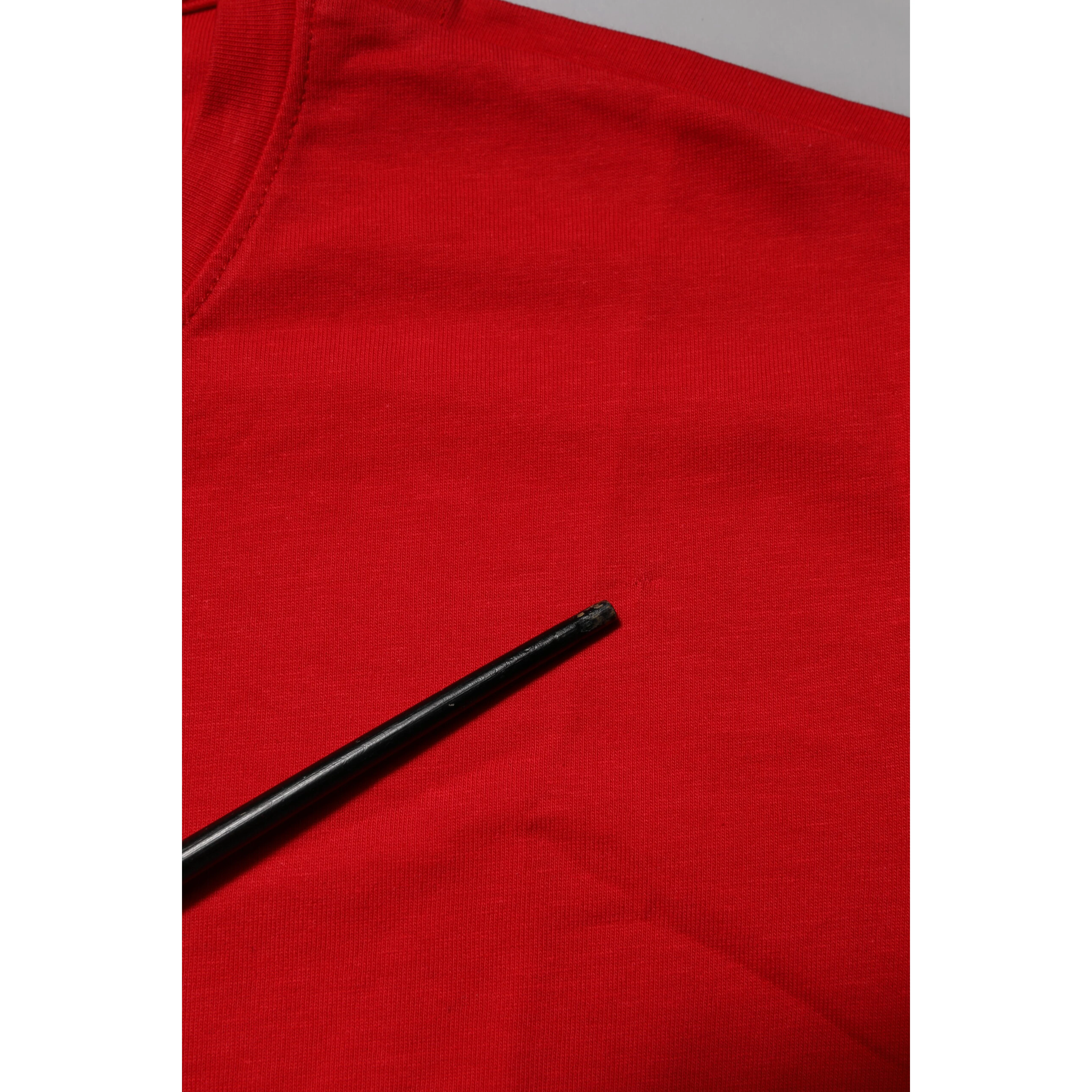 Red Cotton Crew Neck Short Sleeves T-shirt