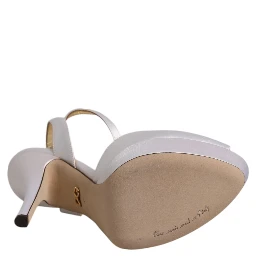 White Satin Platform Heels Sandals Shoes