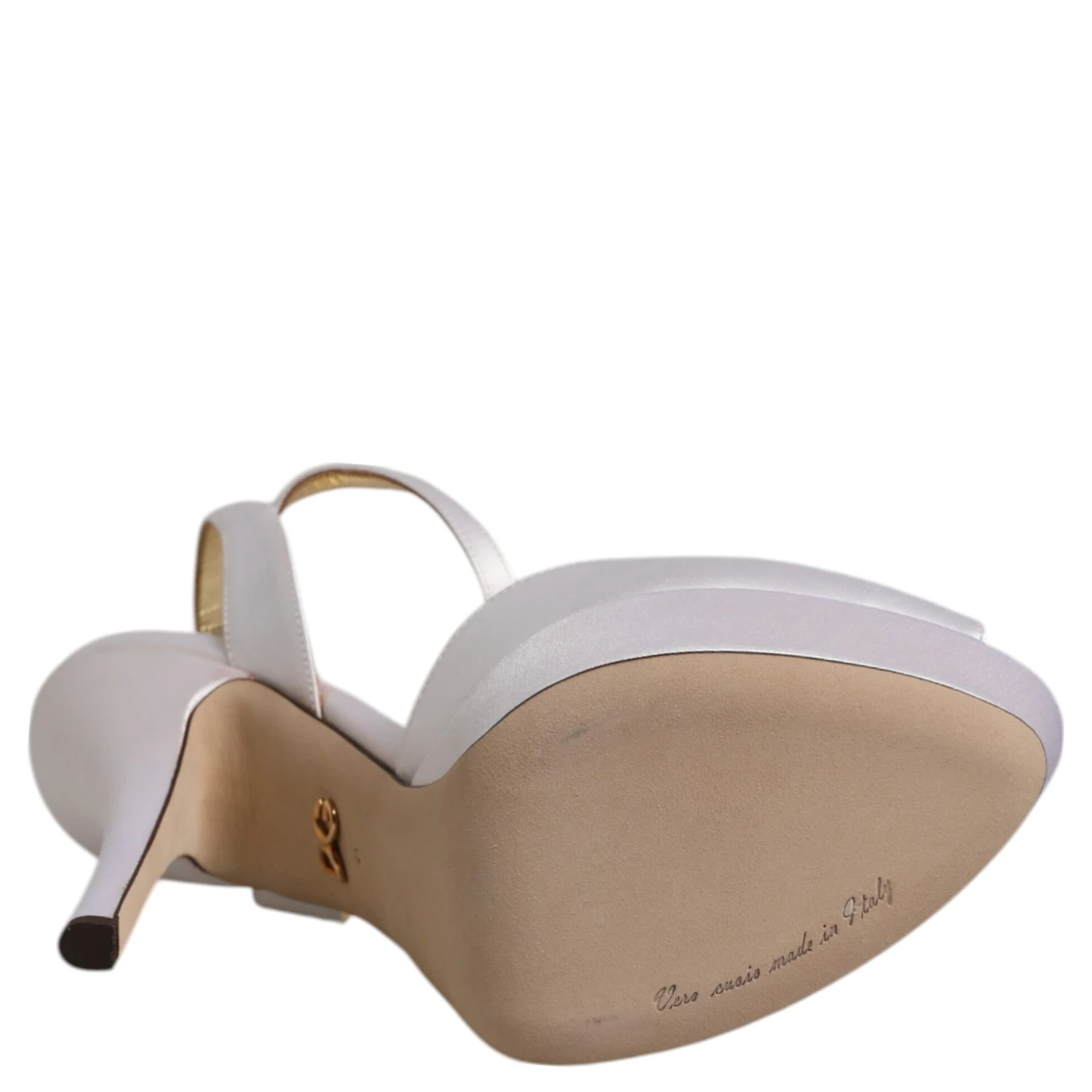 White Satin Platform Heels Sandals Shoes