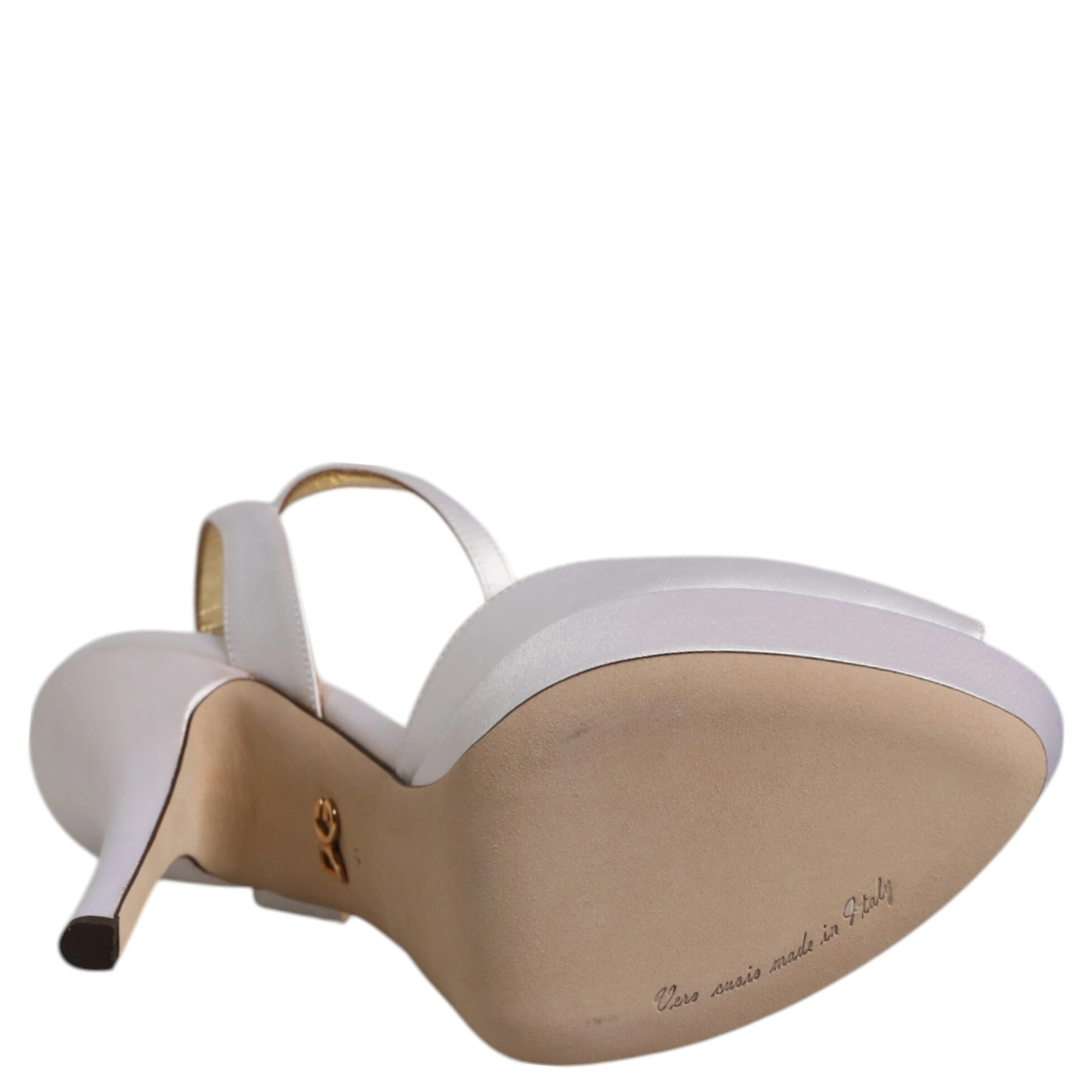 White Satin Platform Heels Sandals Shoes