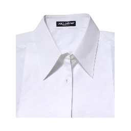 White Cotton Collared Long Sleeves Shirt Top