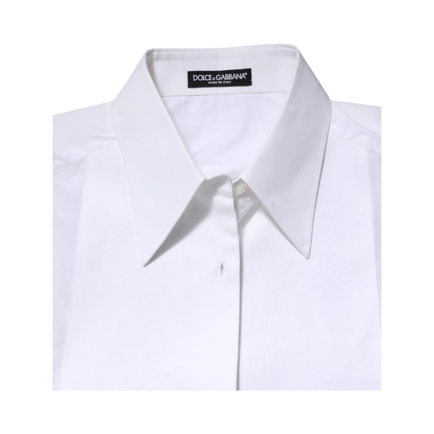 White Cotton Collared Long Sleeves Shirt Top