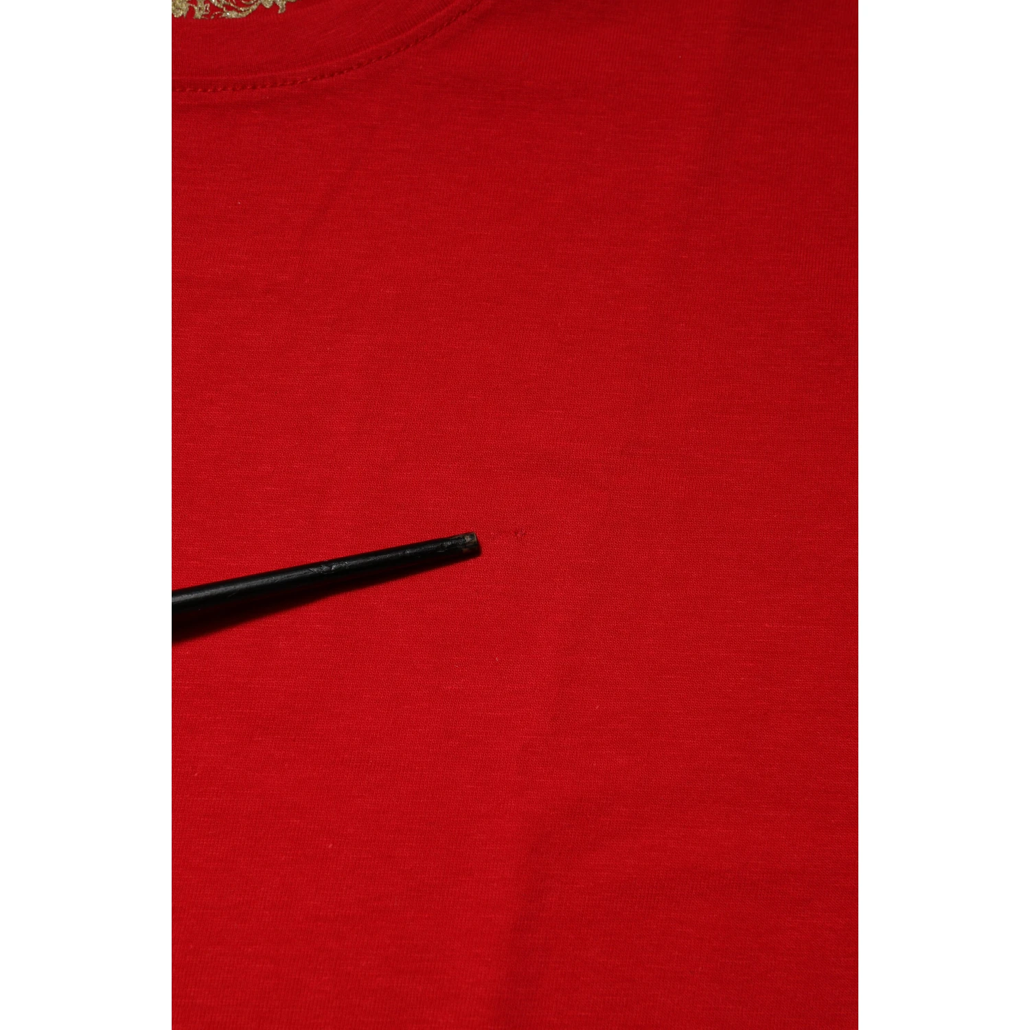 Red Crew Neck Short Sleeves Top T-shirt