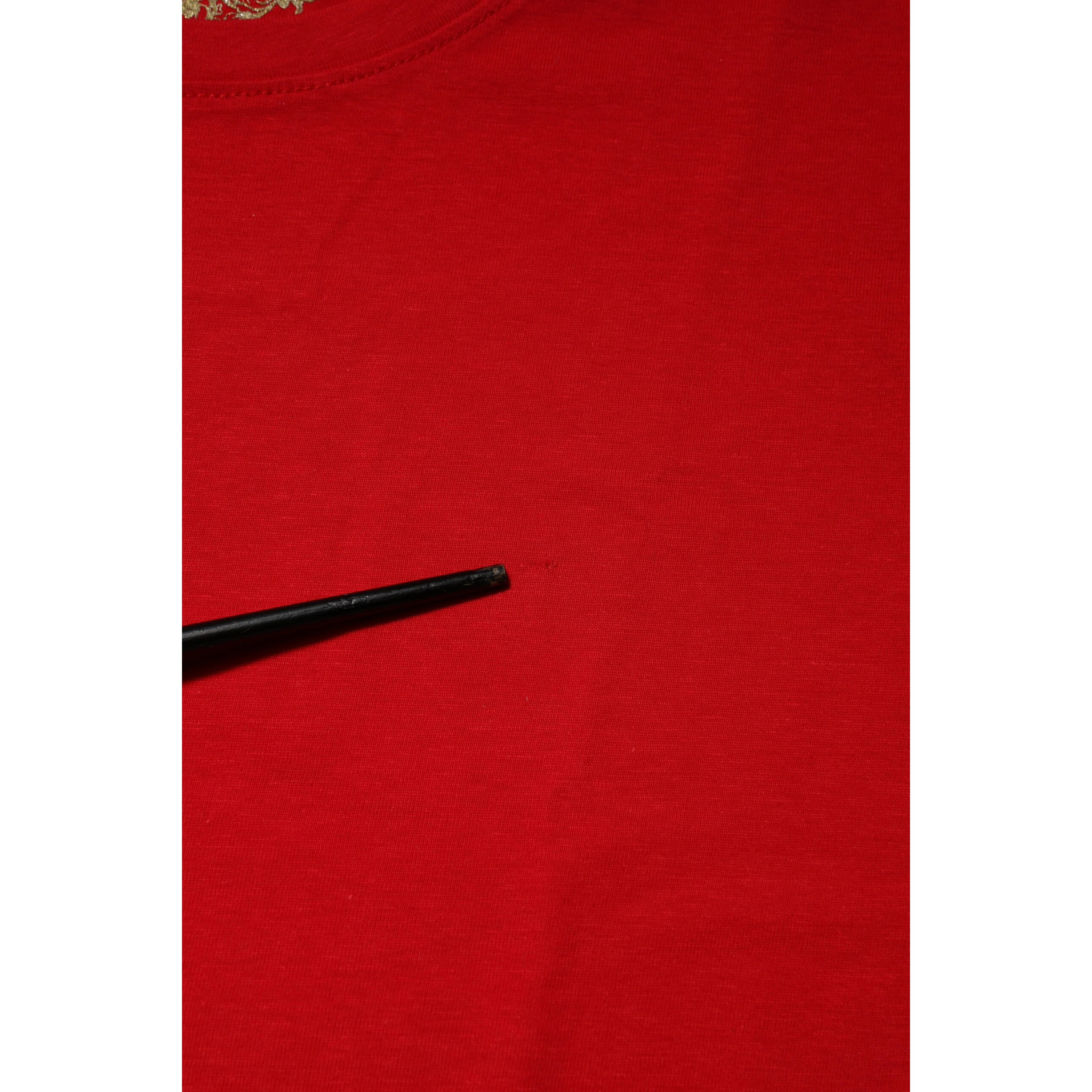Red Crew Neck Short Sleeves Top T-shirt