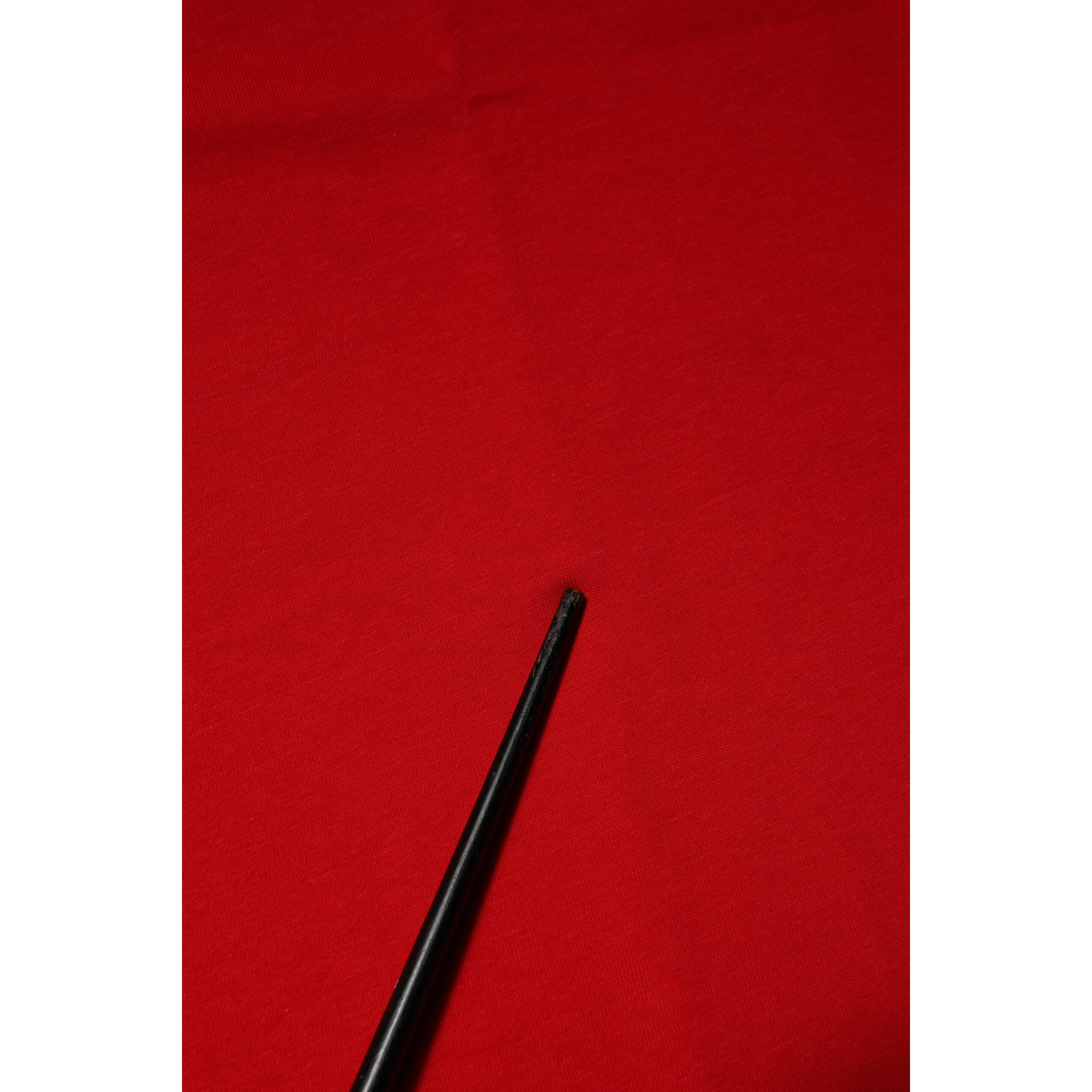 Red Cotton Short Sleeves Crew Neck Top T-shirt