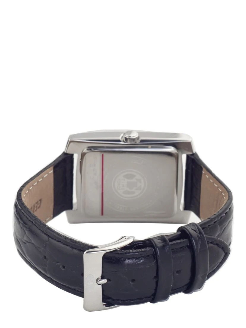 Black Leather Dress Watch