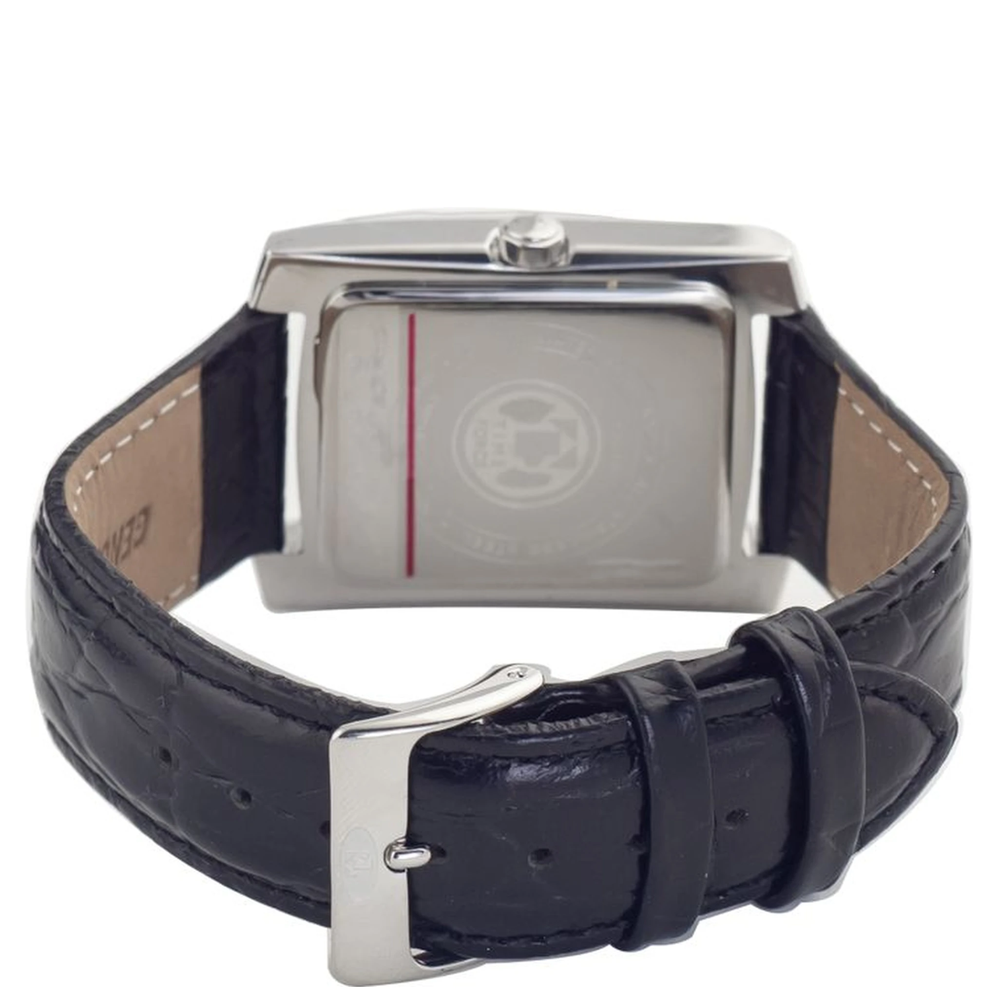 Black Leather Dress Watch