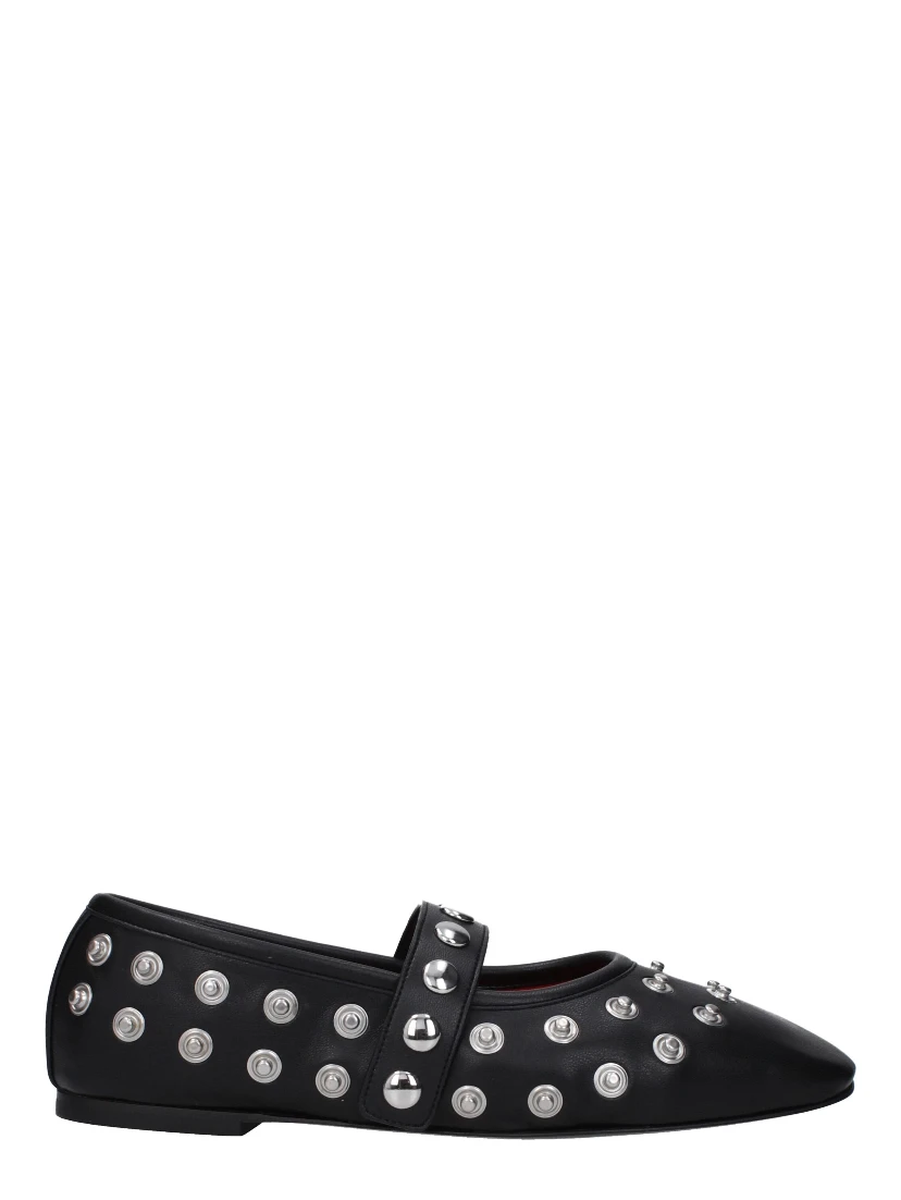 Black Leather Ballet Flats