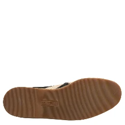 Black White Stripes Slip On Espadrille Shoes