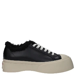 Black Leather Chunky Sneakers
