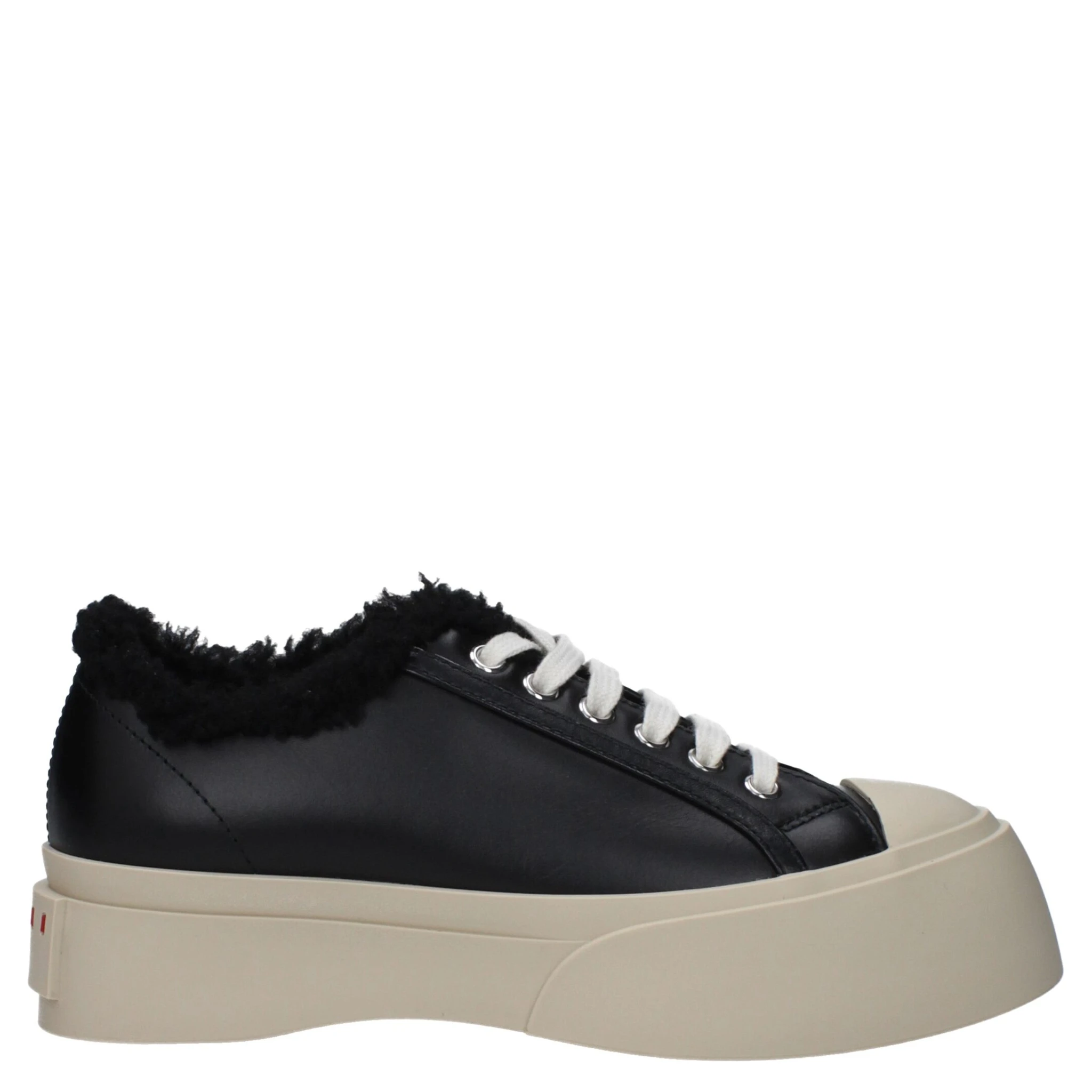 Black Leather Chunky Sneakers