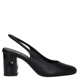 Black Leather High Heel Pumps