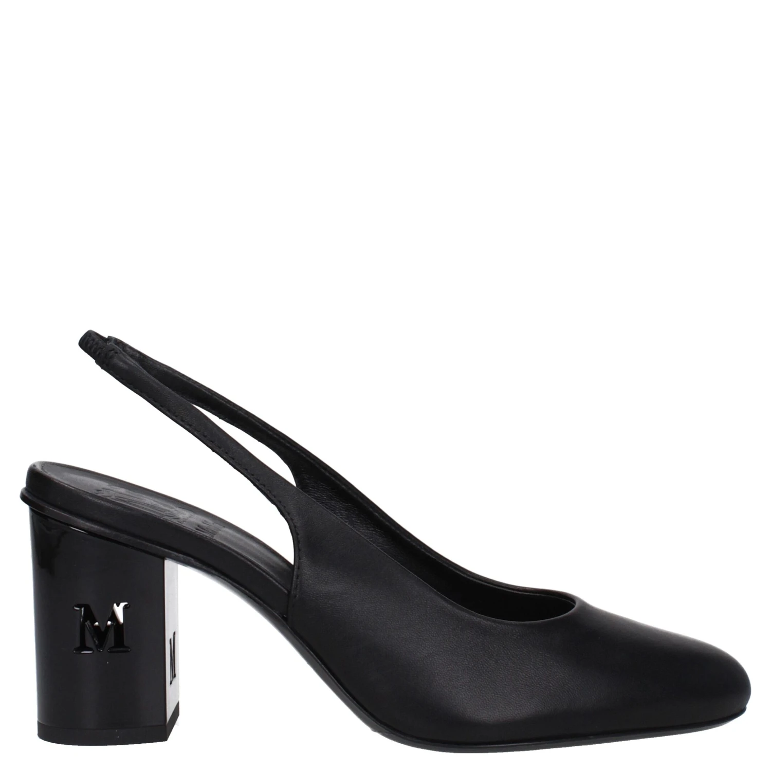 Black Leather High Heel Pumps