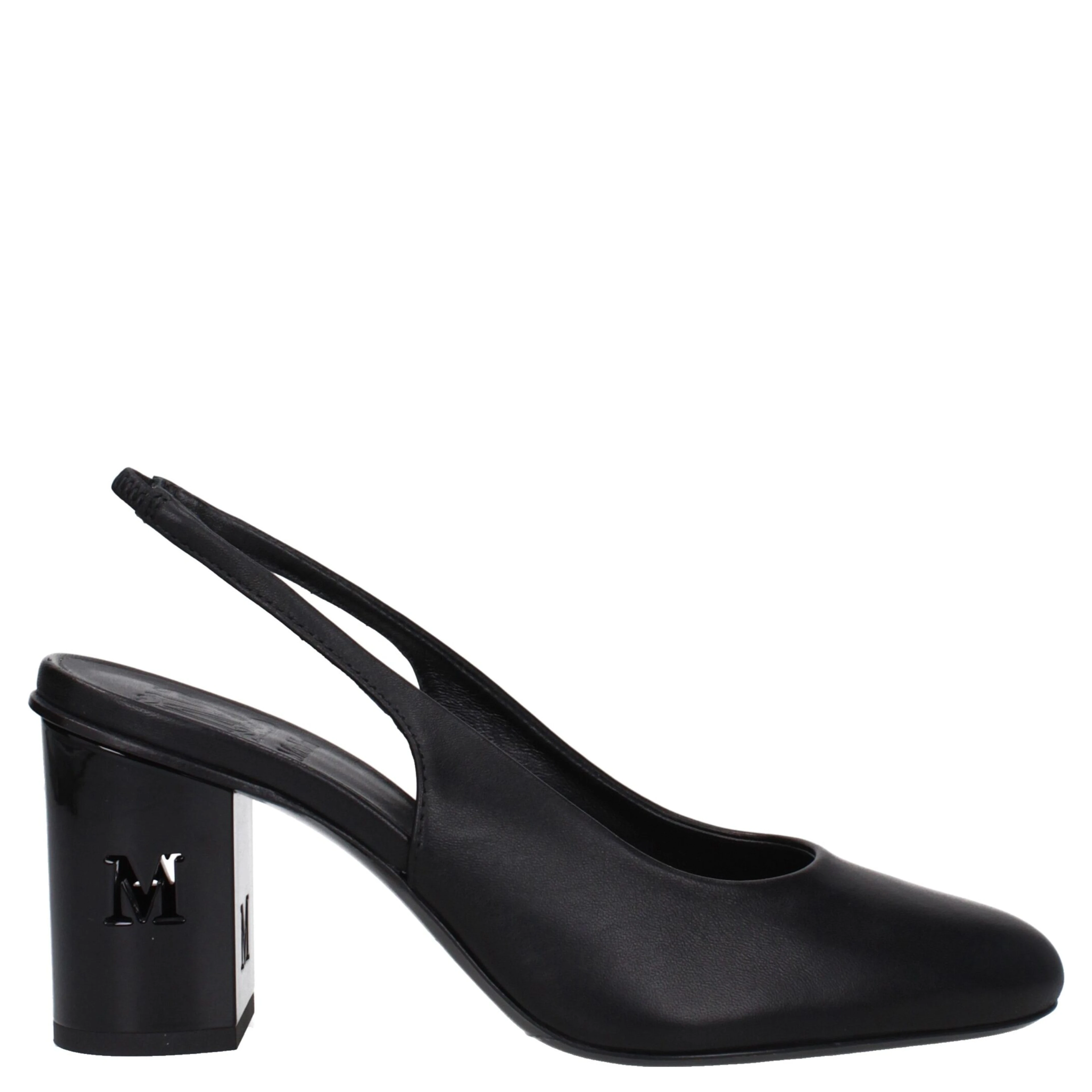 Black Leather High Heel Pumps