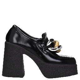 Black Leather Platform Loafers