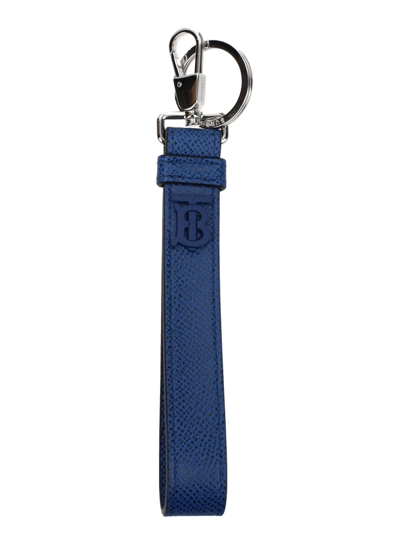 Blue Leather Keychain
