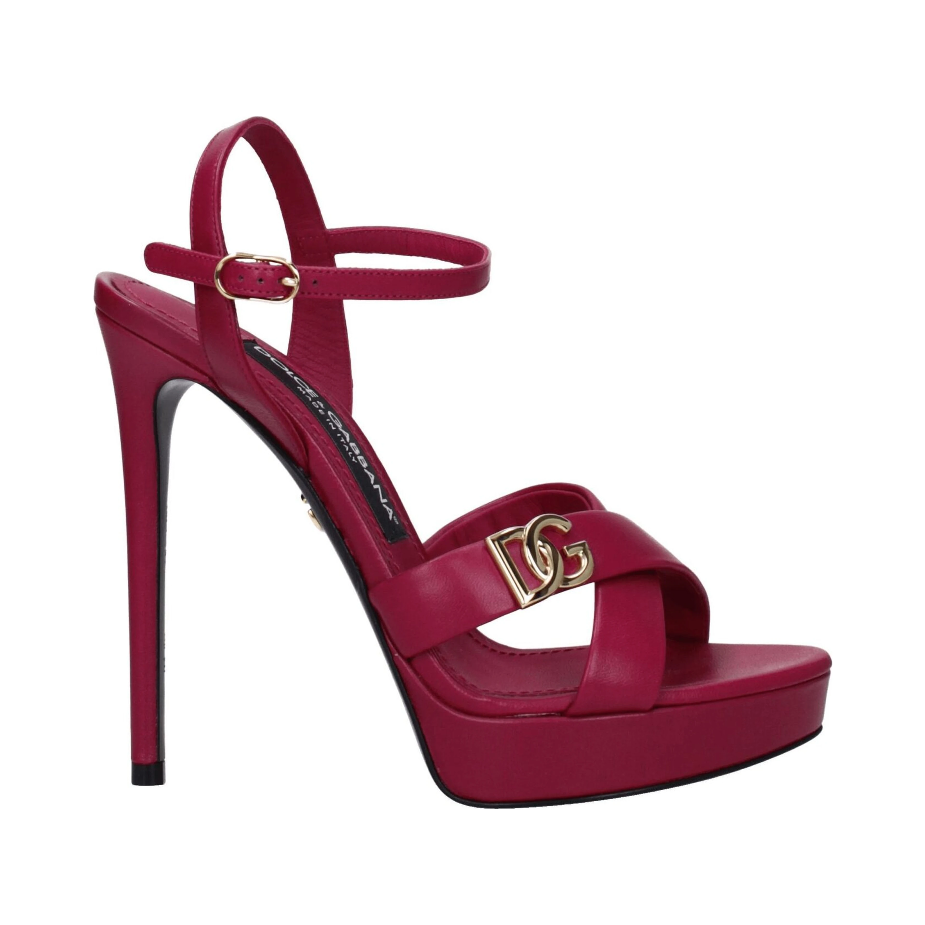 Pink Leather Platform Sandals