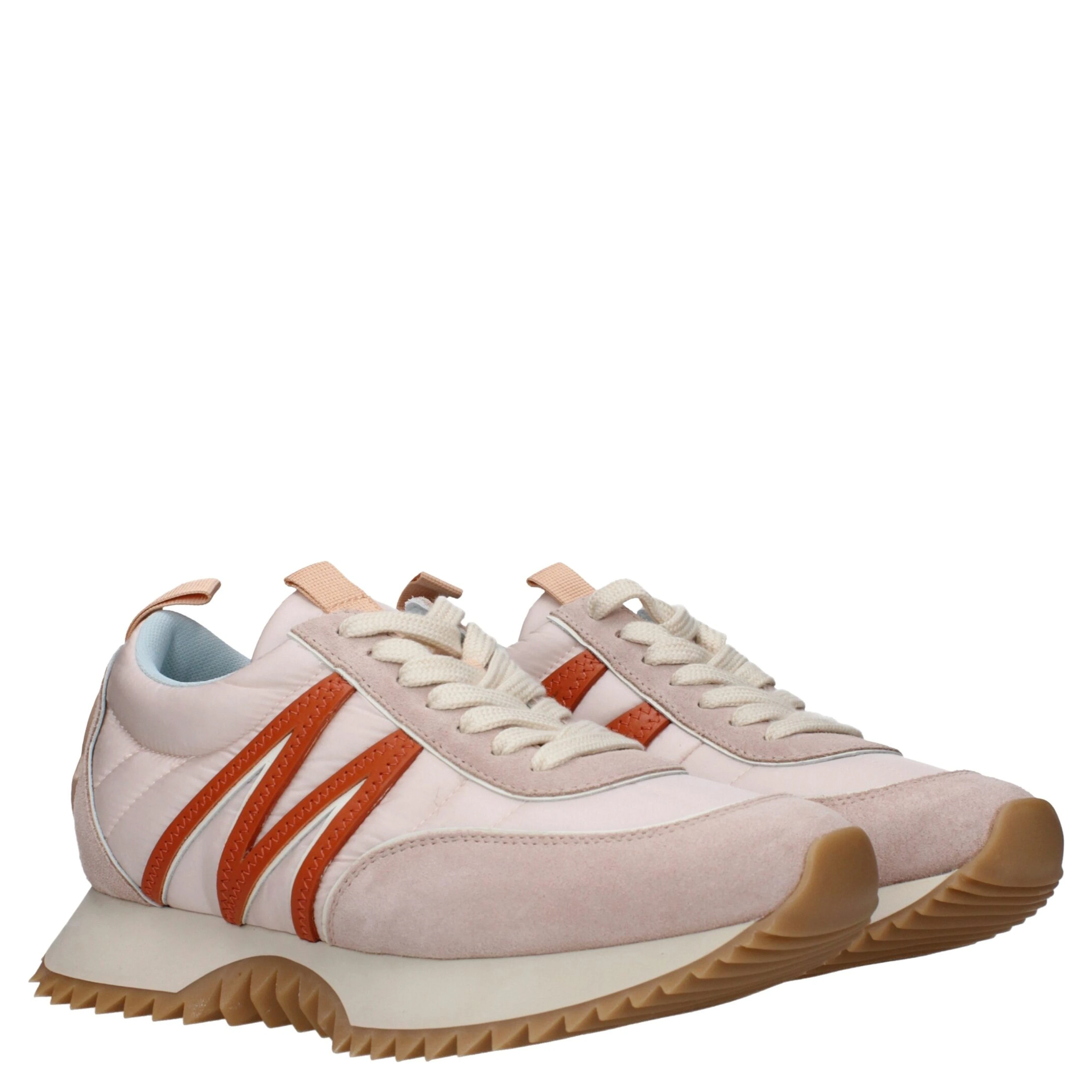 Pink Fabric Chunky Sneakers