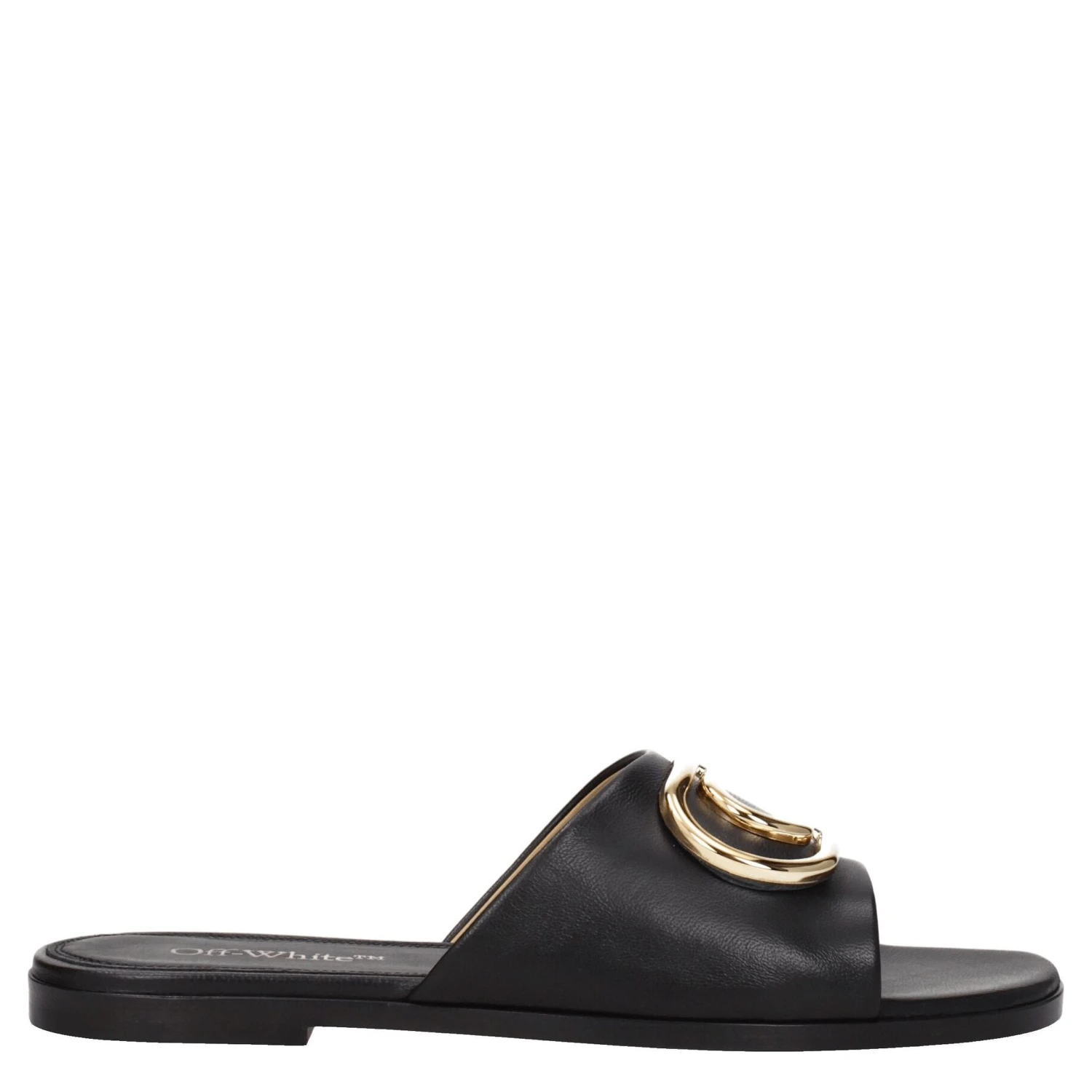 Black Leather Slippers