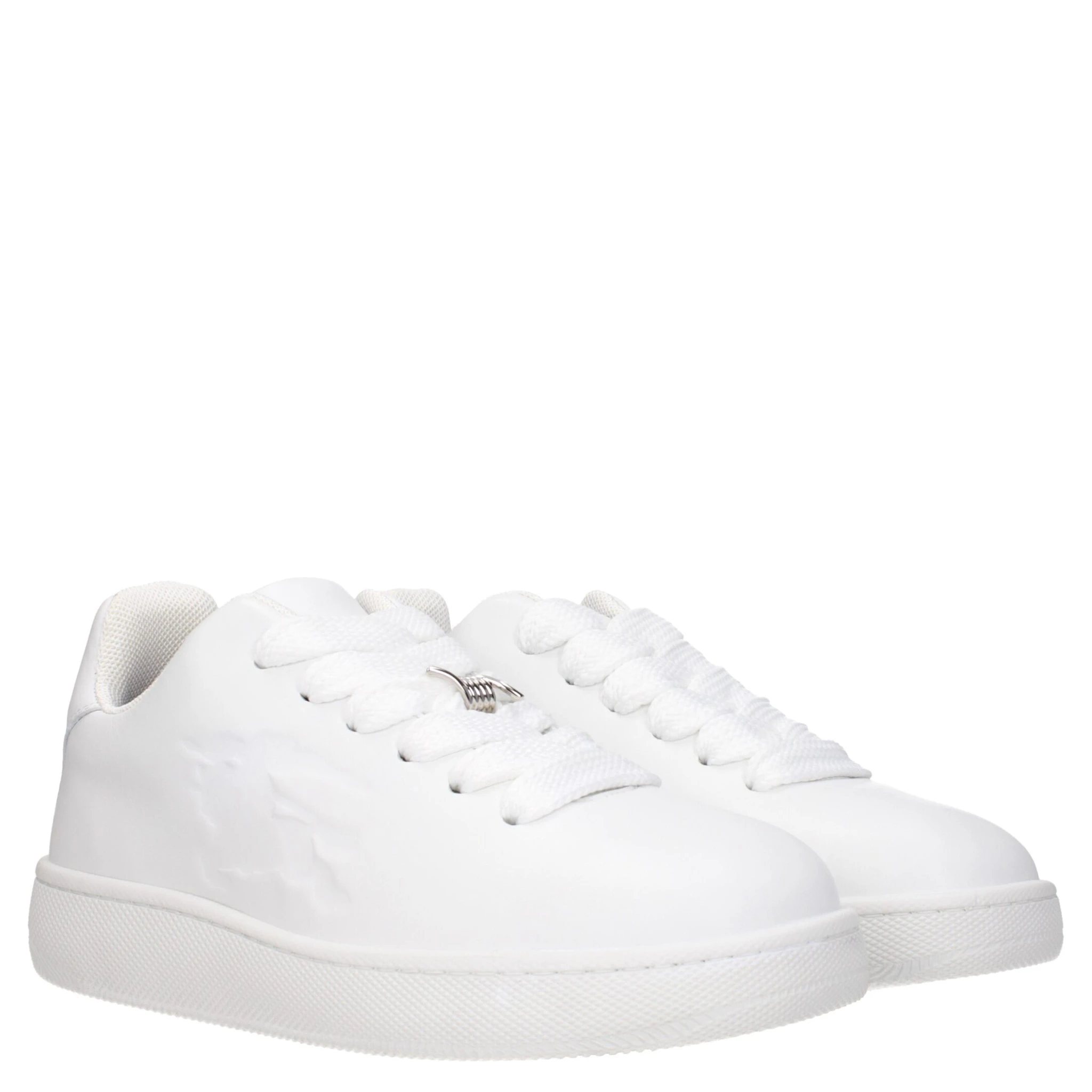 White Leather Low Top Sneakers