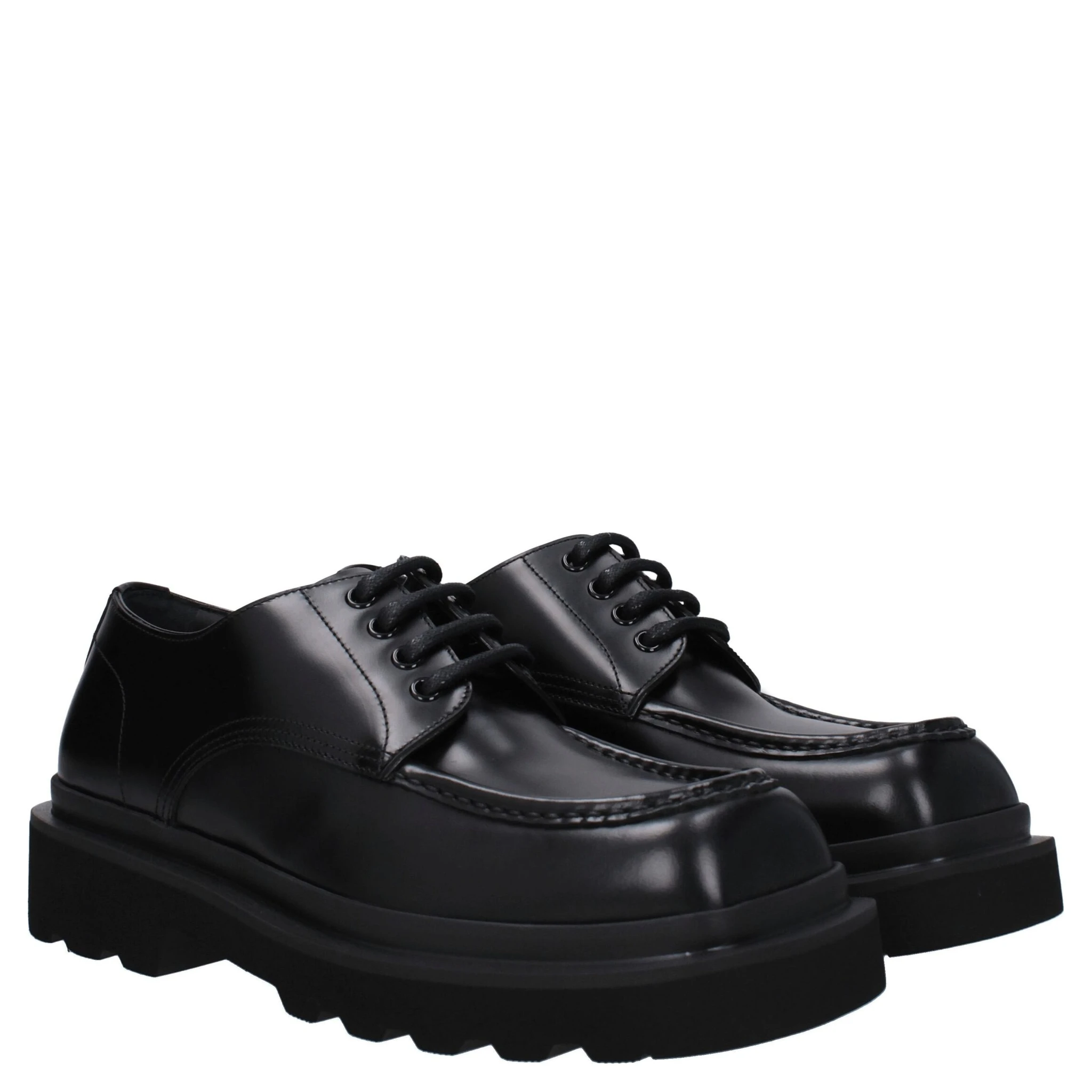 Black Leather Oxfords And Derbies