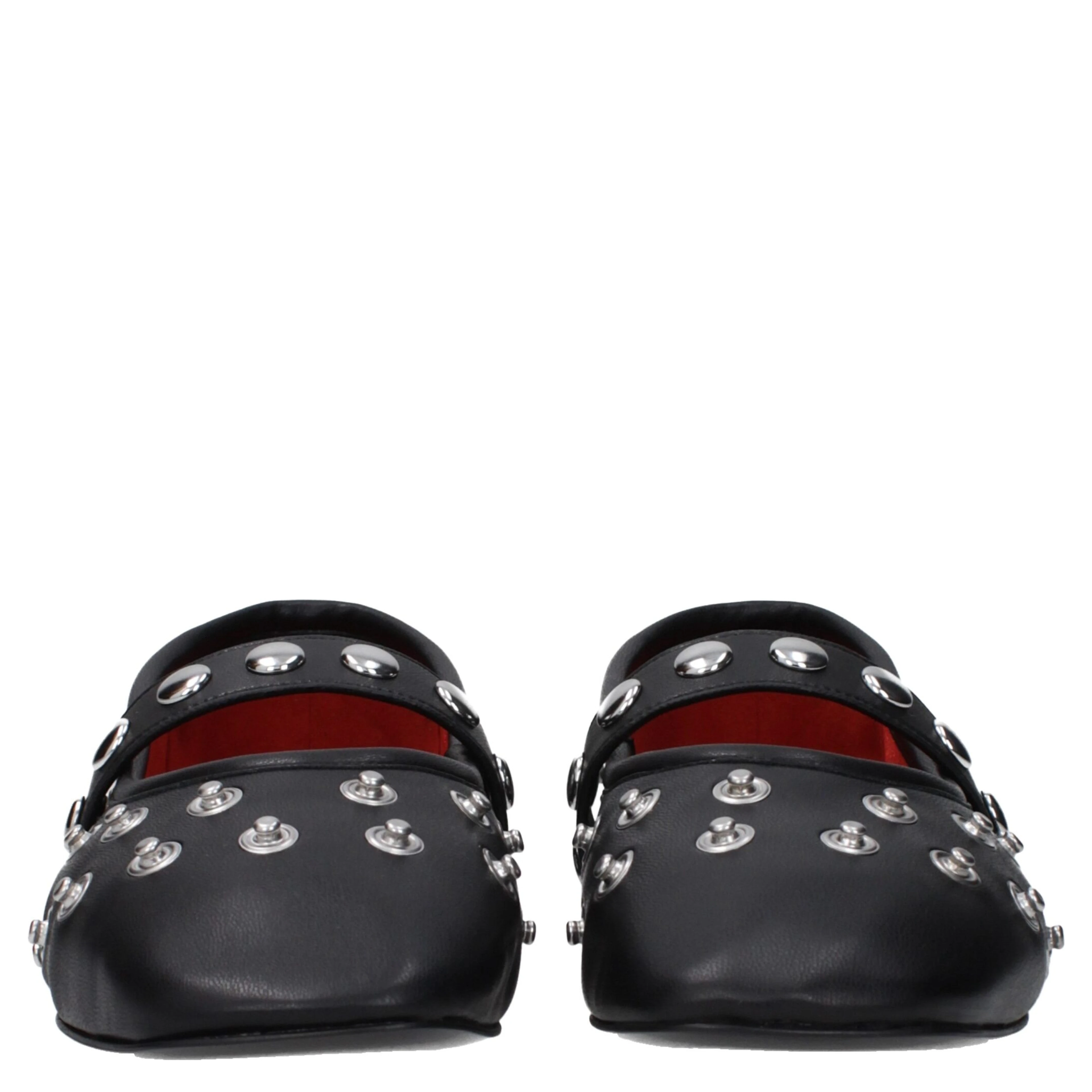 Black Leather Ballet Flats