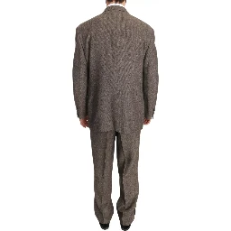 Brown Single Breasted Wool Suit