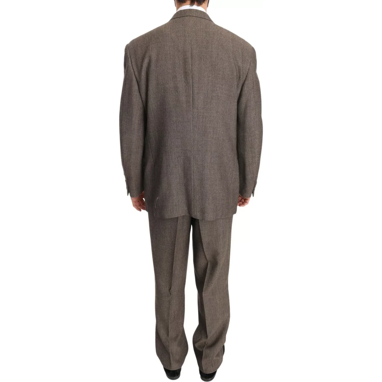 Brown Single Breasted Wool Suit